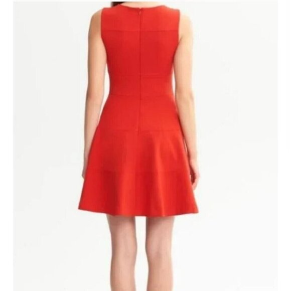 Banana Republic Red Ponte Sleeveless Square Neck Fit & Flare Mini Dress - Picture 2 of 12